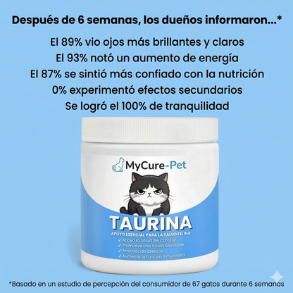 Mycure-Pet™ Taurina para Gatos | Apoyo para Corazón, Visión y Energía