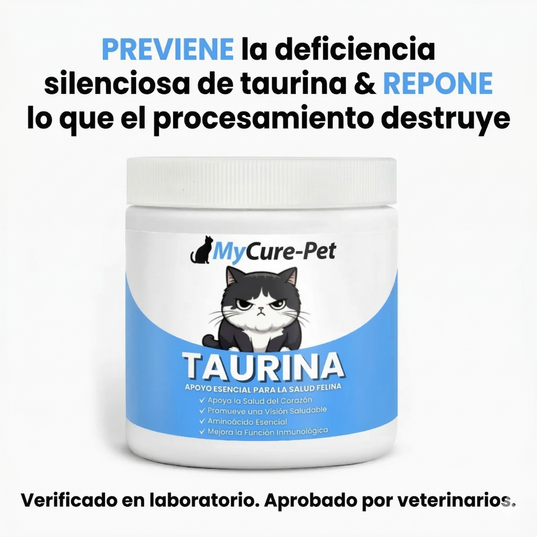 Mycure-Pet™ Taurina para Gatos | Apoyo para Corazón, Visión y Energía